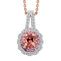 Premium Blush Tourmaline and Multi Gemstone 0.85 ctw Floral Pendant Necklace in 18K Vermeil Rose Gold Over Sterling Silver 20 Inches - Sticky add to cart bar