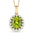 Hebei Peridot and Multi Gemstone 5.40 ctw Chrysanthemum Flower Pendant Necklace in 18K Vermeil Yellow Gold Over Sterling Silver 20 Inches - Sticky add to cart bar