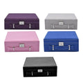 Set of 5 Multi Color Faux Velvet Briefcase Style 2-Tier Jewelry Box with Anti-Tarnish and Scratch Protection Interior (Approx 60 Rings, etc) - Sticky add to cart bar