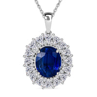 TLV Tangerine Kyanite, White Topaz Pendant Necklace (20 Inches) in Rhodium Over Sterling Silver 6.85 ctw