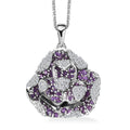 GP Italian Garden Collection African Amethyst and White Zircon 2.70 ctw Pendant Necklace in Rhodium Over Sterling Silver 20 Inches - Sticky add to cart bar