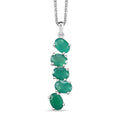 Verde Onyx 3.50 ctw Cascade of Dew Pendant Necklace in Rhodium Over Sterling Silver 20 Inches - Sticky add to cart bar