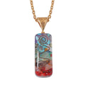 Multi Gemstone Chips 55.00 ctw Seven Chakra Pendant in Goldtone with ION Plated YG Stainless Steel Necklace (20 Inches) - Sticky add to cart bar