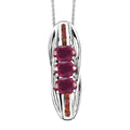 Niassa Ruby (FF), Red Sapphire Pendant Necklace (20 Inches) in Rhodium Over Sterling Silver 0.90 ctw - Sticky add to cart bar