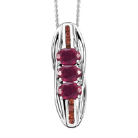 Niassa Ruby (FF), Red Sapphire Pendant Necklace (20 Inches) in Rhodium Over Sterling Silver 0.90 ctw