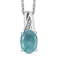 Premium Grandidierite and White Zircon 1.25 ctw Pendant Necklace in Rhodium Over Sterling Silver 20 Inches - Sticky add to cart bar