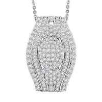 TLV White Diamond Pendant Necklace (20 Inches) in Rhodium Over Sterling Silver 1.00 ctw