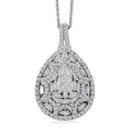White Diamond 1.00 ctw Pendant Necklace in Rhodium Over Sterling Silver 20 Inches - Sticky add to cart bar