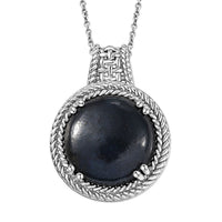 Karis Vivianite 8.25 ctw Pendant in Platinum Bond with Stainless Steel Necklace 20 Inches