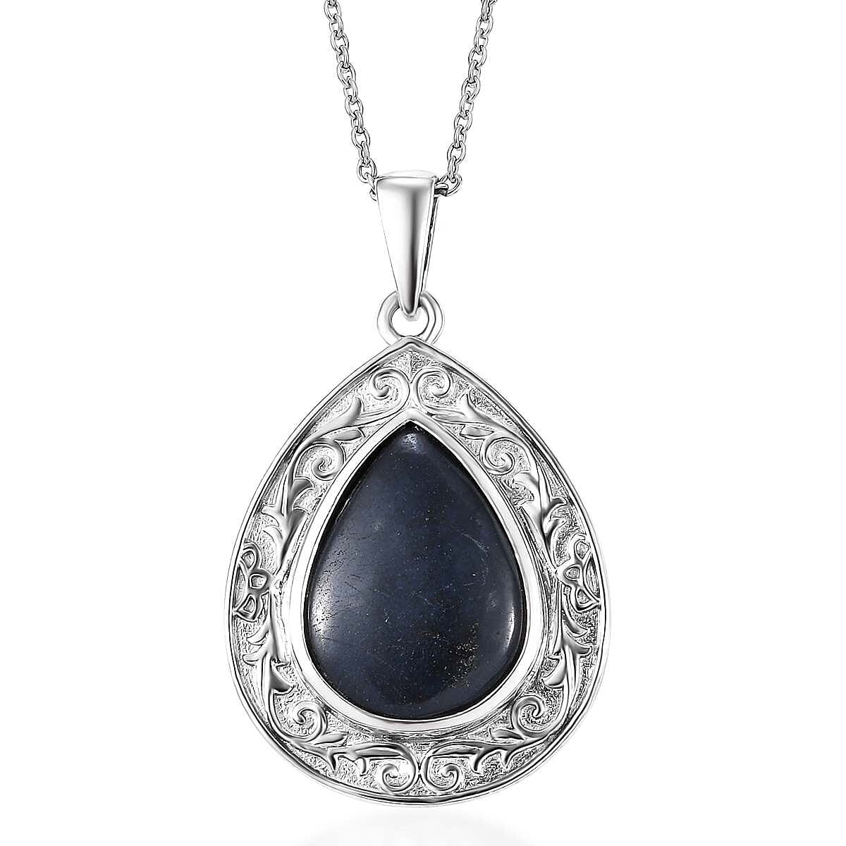 Karis Vivianite 9.50 ctw Pendant in 18K YG Plated and Platinum Bond with Stainless Steel Necklace 20 Inches