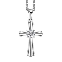 Moissanite 0.50 ctw Pendant in Rhodium Over Sterling Silver with Stainless Steel Necklace 20 Inches