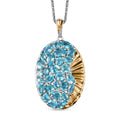 Paraiba Apatite 4.35 ctw Ocean Wave Pendant Necklace in 18K Vermeil YG and Rhodium Over Sterling Silver 20 Inches - Sticky add to cart bar