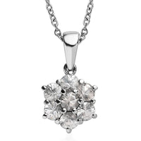 White Zircon Pendant Necklace (20 Inches) in Stainless Steel 2.50 ctw