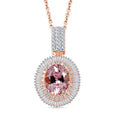 Certified and Appraised AAA Pink Morganite and G-H I1 Diamond 2.55 ctw Pendant Necklace in 18K Rose Gold 18 Inches - Sticky add to cart bar