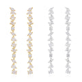 Lustro Stella Finest CZ Mixed Shapes Set of 2 Earrings in 14K YG and Rhodium Over Sterling Silver 26.00 ctw - Sticky add to cart bar
