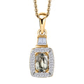 AAA Turkizite and White Zircon Halo Pendant Necklace 20 Inches - Sticky add to cart bar