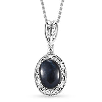 Karis Vivianite 5.50 ctw Pendant in Platinum Bond with Stainless Steel Necklace 20 Inches
