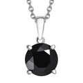 Doorbuster Thai Black Spinel Solitaire Pendant Necklace (20 Inches) in Stainless Steel 4.40 ctw - Sticky add to cart bar
