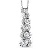 Moissanite 1.65 ctw Pendant Necklace in Rhodium Over Sterling Silver 20 Inches