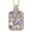 Multi Gemstone 4.10 ctw Sunlit Oasis Pendant Necklace in 18K Vermeil YG Over Sterling Silver 20 Inches - Sticky add to cart bar
