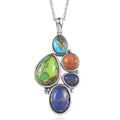 Mojave Multi Turquoise 18.50 ctw Pendant Necklace in Stainless Steel 20 Inches - Sticky add to cart bar