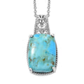 Constitute Turquoise 10.75 ctw Pendant in Platinum Over Copper with Magnet and Stainless Steel Necklace 20 Inches - Sticky add to cart bar