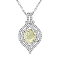 Simulated Prasiolite and Simulated Diamond 3.80 ctw Pendant Necklace in Silvertone 18 Inches - Sticky add to cart bar
