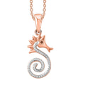 Karis Red and White Diamond accent Seahorse Pendant in 18K RG Plated with Stainless Steel Necklace 20 Inches - Sticky add to cart bar