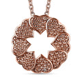 Karis Natural Champagne Diamond Accent Floral Pendant without Chain in 18K RG Plated with ION Plated RG Stainless Steel 20 Inches - Sticky add to cart bar