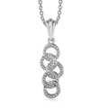 Diamond Accent Pendant Necklace 20 Inches in Stainless Steel - Sticky add to cart bar