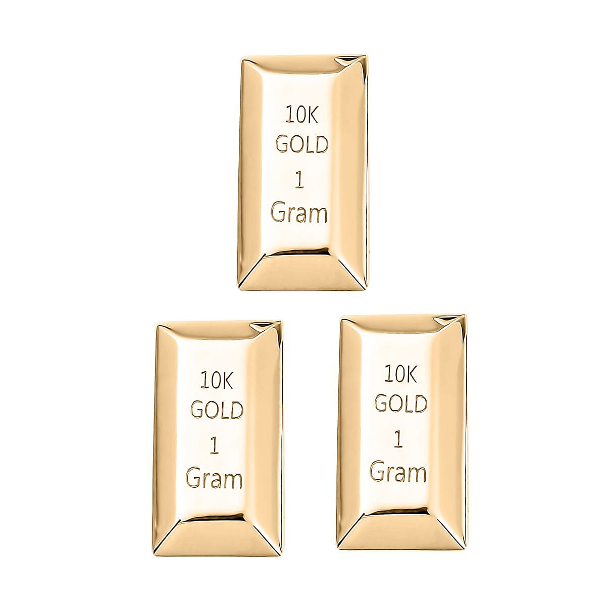 Set of 3 10K Yellow Gold Bar 3.0 Grams