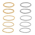 EverTrue Set of 10 Beaded Stretch Bracelet in ION Plated YG and Stainless Steel - Sticky add to cart bar
