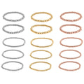 EverTrue Set of 15 Beaded Stretch Bracelet in ION Plated YRG and Stainless Steel - Sticky add to cart bar