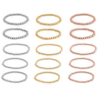 EverTrue Set of 15 Beaded Stretch Bracelet in ION Plated YRG and Stainless Steel