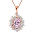 Martha Rocha Kunzite and Multi Gemstone 2.40 ctw Sparkling Love Pendant Necklace in 18K Vermeil Rose Gold Over Sterling Silver 20 Inches - Sticky add to cart bar