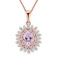 Martha Rocha Kunzite and Multi Gemstone 2.40 ctw Sparkling Love Pendant Necklace in 18K Vermeil Rose Gold Over Sterling Silver 20 Inches