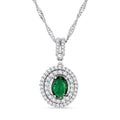 Lab Created Green Quartz and Simulated Diamond 2.90 ctw Pendant Necklace in Silvertone 18 Inches - Sticky add to cart bar