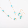 Howlite 21.60 ctw Necklace and Earrings in Goldtone 20 Inches - Sticky add to cart bar