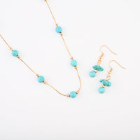 Howlite 21.60 ctw Necklace and Earrings in Goldtone 20 Inches