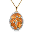Jalisco Fire Opal and White Zircon 2.35 ctw Pendant Necklace in 18K Vermeil Yellow Gold Over Sterling Silver 20 Inches - Sticky add to cart bar