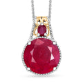 TLV Niassa Ruby (FF) (Rnd) Pendant Necklace (20 Inches) in 18K Vermeil YG and Rhodium Over Sterling Silver 8.40 ctw - Sticky add to cart bar