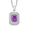Lab Created Alexandrite and Simulated Diamond 3.20 ctw Pendant Necklace in Silvertone 18 Inches - Sticky add to cart bar