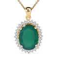 Verde Onyx 8.80 ctw Forest Bloom Pendant Necklace 18 Inches in Vermeil Yellow Gold Over Sterling Silver - Sticky add to cart bar