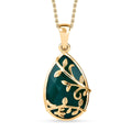 Verde Onyx 14.00 ctw Leafy Oasis Pendant Necklace 20 Inches in 18K Vermeil Yellow Gold Over Sterling Silver - Sticky add to cart bar