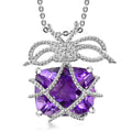Moroccan Rose 5.25 ctw Love Bow Pendant Necklace in Rhodium Over Sterling Silver 20 Inches - Sticky add to cart bar