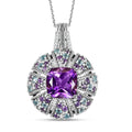 Moroccan Rose 5.65 ctw Floral Pendant Necklace in Rhodium Over Sterling Silver 20 Inches - Sticky add to cart bar