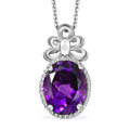 Moroccan Amethyst 2.50 ctw Butterfly Pendant Necklace in Rhodium Over Sterling Silver 20 Inches - Sticky add to cart bar