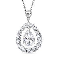 Simulated Diamond 2.15 ctw Pendant Necklace in Sterling Silver 18 Inches