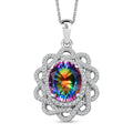 Nebula Quartz Doublet and Moissanite 4.65 ctw Eternal Spectrum Pendant Necklace in Rhodium Over Sterling Silver 20 Inches - Sticky add to cart bar
