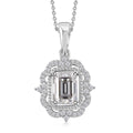 Moissanite 2.00 ctw Ice Castle Pendant Necklace in Rhodium Over Sterling Silver 20 Inches - Sticky add to cart bar